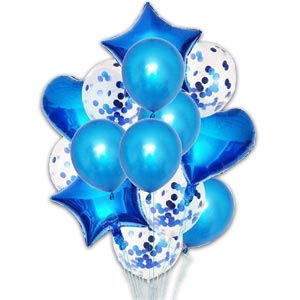 4 Pieces mylar balloon & 10 pieces latex balloon bouquet