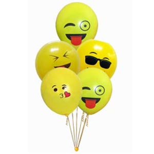 (13) 5 pcs Mixed Emoji Balloons