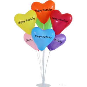 7 pcs heart shaped Birthday balloon