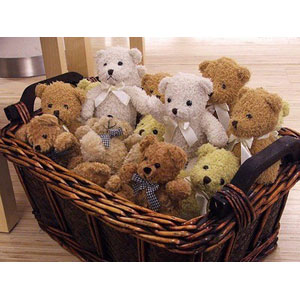 6 pieces Teddy Bear in a Basket