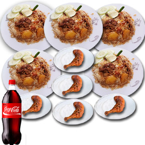 (11) Star Kachchi Biryani w/Chicken Roast & Coca Cola - 5 Person (Half Plate)
