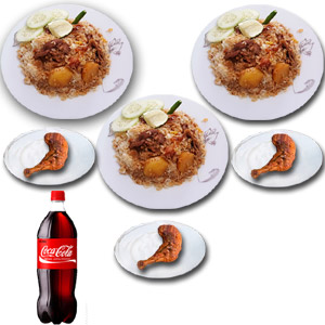 (03) Star Kachchi Biryani W/ Chicken Roast & Coca Cola - 3 Person (Half plate)