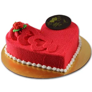 (04) Mr. Baker - Half kg Red Velvet Heart Shape Cake