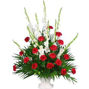 Carnations & Gladiolus in a Basket