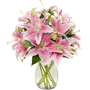 (006)Pink Lilies in a vase 