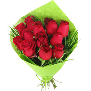 (03) 1 Dozen Red Roses in bouquet