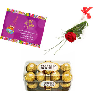 (002) Chocolate with card and rose