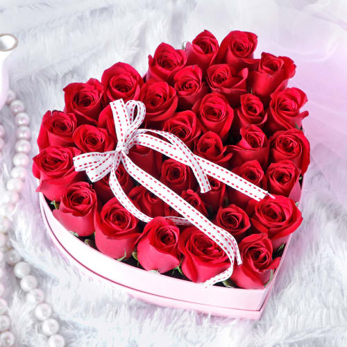 Heart Shaped Roses and Message Hearts