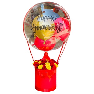 Transparent Balloon & Mixed Roses