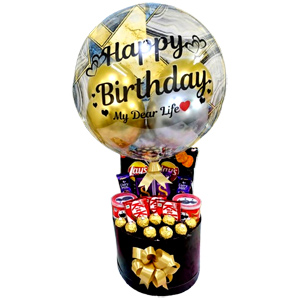 Transparent balloon W/ chocolate and Chips 