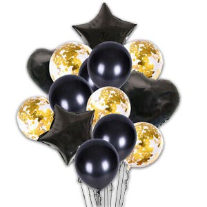 4 Pieces mylar balloon & 10 pieces latex balloon bouquet