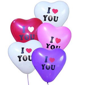 5 pcs heart shaped Balloon Bouquet