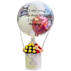 Balloons w/ Rose Basket