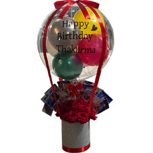Transparent balloon W/ Red roses W/ Pictures 