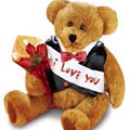 Customizable message bear w/ roses 