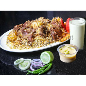 Kachchi Biryani W/ Borhani and jorda/firni- 1 person (Full Plate)