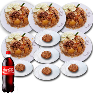 (08) Star Kachchi Biryani W/ Kabab & Coca Cola - 5 Person (Full Plate)