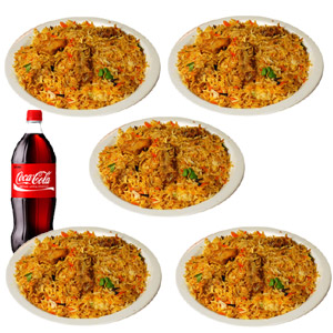 (23) Star Chicken Biryani W/ Coca Cola - 5 Person (Half Plate)