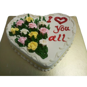 (0005) Swiss- 2.2 pounds Heart shape vanilla cake