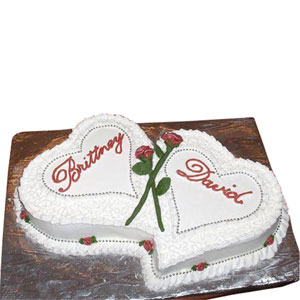 (05) Swiss - 6.6 Pounds Vanilla Double Heart Cake