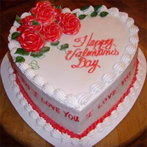 (006) Swiss - 3.3 Pounds Vanilla Heart Cake 