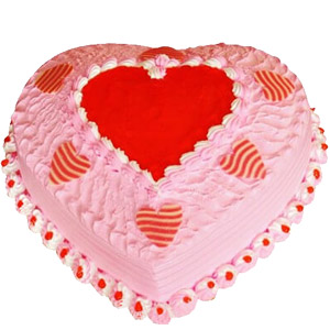 (45) 3.3 pounds Vanilla Heart Cake 