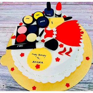 (002) 2 Pounds make up theme cake