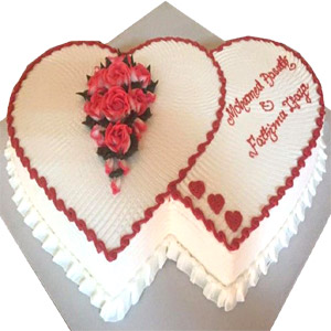 Mr. Baker - 6.6 Pounds Vanilla Double Heart Cake