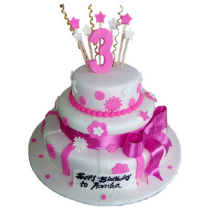 7kg vanilla 3 step special fondant cake