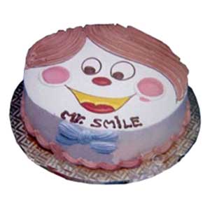 (14) Hot - 4.4 Pounds Vanilla Smile Face Cake