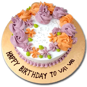 1 Pound Round Shape Vanilla Cake