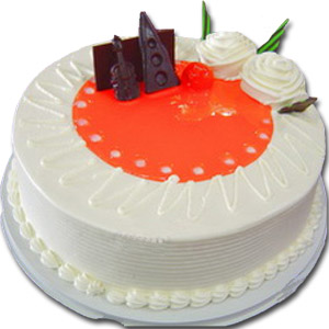 (02) King's - Half kg Vanilla red piping jelly Cake