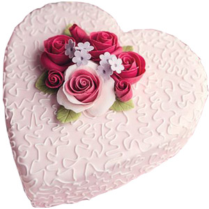 (53) 3.3 pounds Vanilla Heart Cake