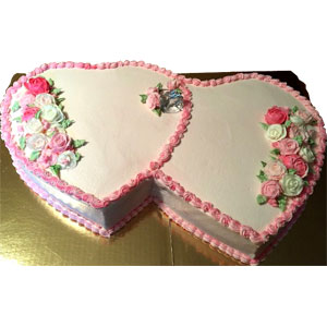 (35) Yummy Yummy- 8.8 Pounds Vanilla Double Heart Cake