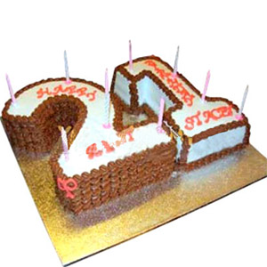 (59) Yummy Yummy- 8.8 Pounds Chocolate number shape Cake
