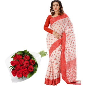 (001) Saree and roses