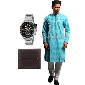 (002) Panjabi W/ watch & wallet 