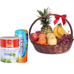 Fruit Basket W/ Horlicks & Dano