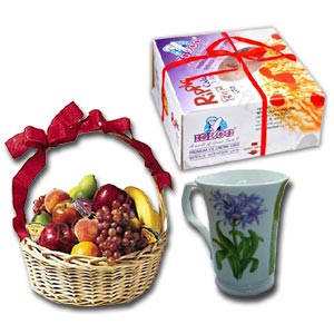 (31) Fruit Basket W/ Ice cream & Mug