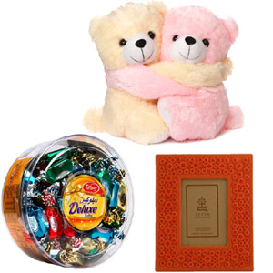 Teddy Bear W/ Chocolates & Photo Frame