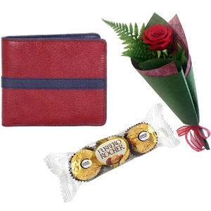 Wallet W/ Red rose & Chocolate