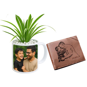 Personalized Wallet & Spider Plant Mug