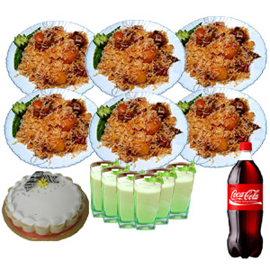 Fakruddin Biryani W/ Borhani,coke & cake- 6 Person