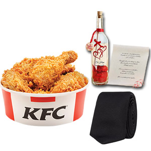 KFC W/ tie & bottle message