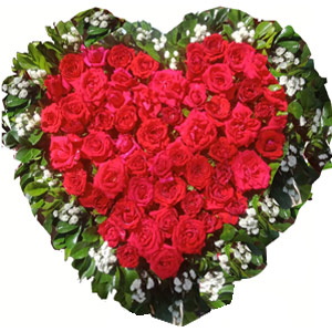100 Heart Shape Red Roses