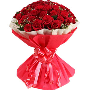 (25) 36 pcs red roses in bouquet