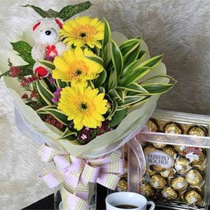 Flower W/ Bear & Chocolate