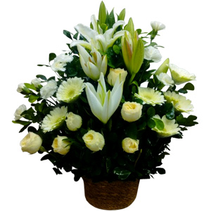 White Harmony Flower Basket