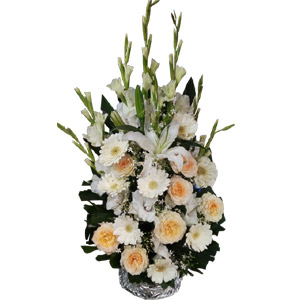 Mixed White Flower Basket