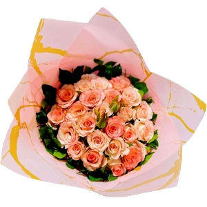 Blush Bloom – 24 Pink Roses Bouquet